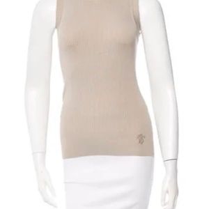 Tory Burch Sleeveless Rib Knit Top XS